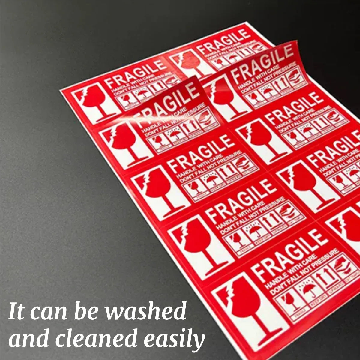 Fragile Warning Self Adhesive Sticker For Express Shipping Courier Alert Use - 9×5cm