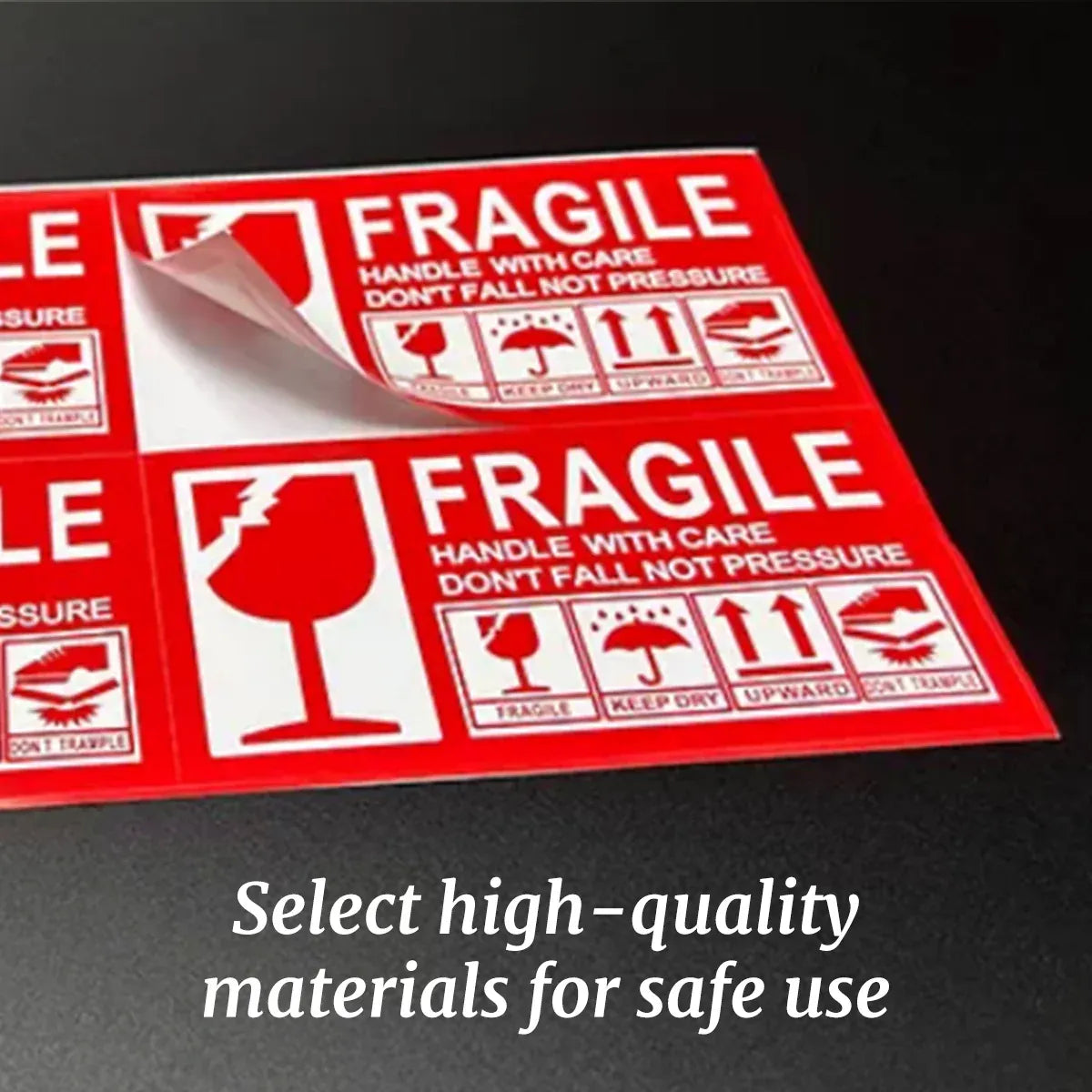 Fragile Warning Self Adhesive Sticker For Express Shipping Courier Alert Use - 9×5cm