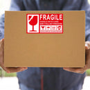Fragile Warning Self Adhesive Sticker For Express Shipping Courier Alert Use - 9×5cm
