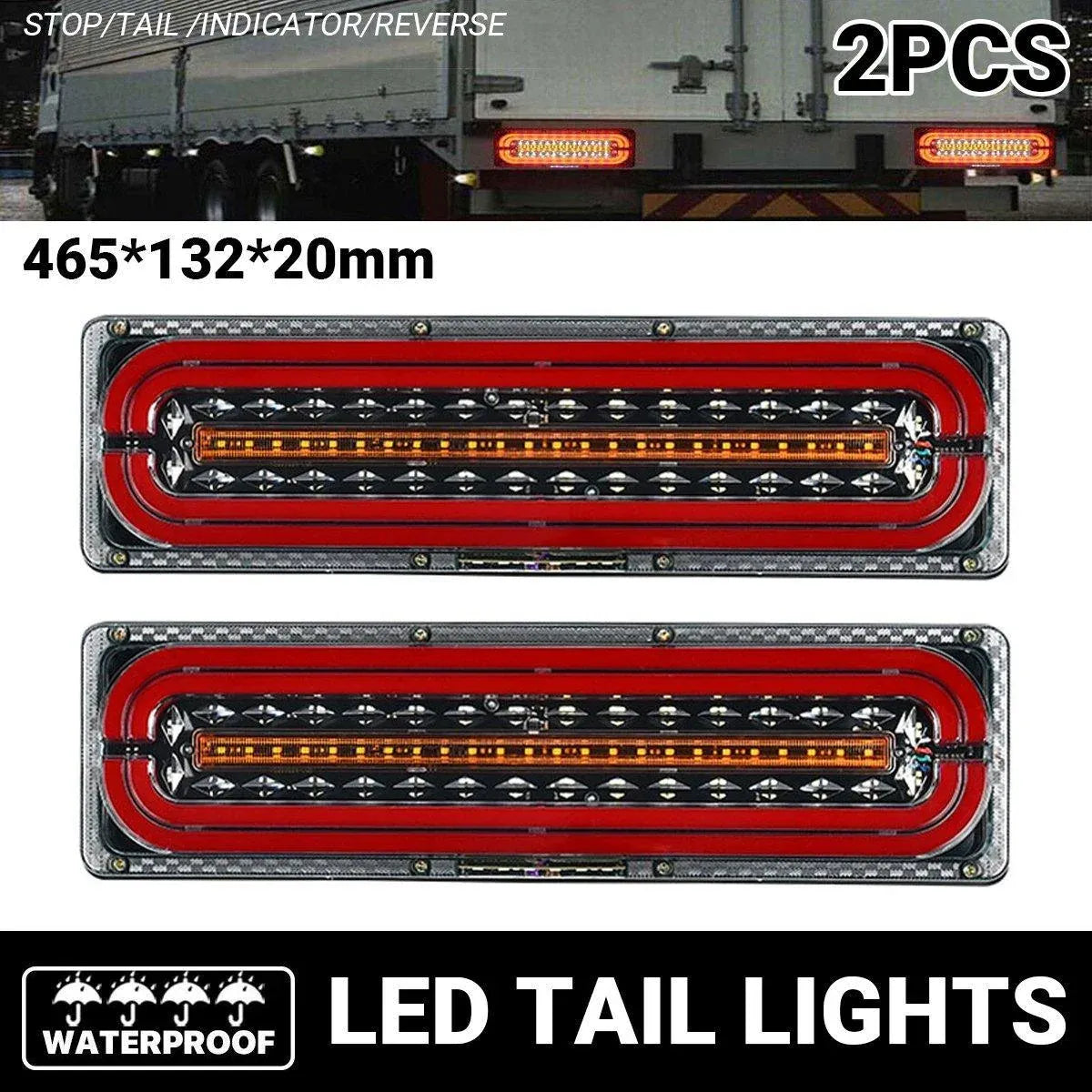 Truck Trailer LED Tail Light Sequential Turn Signal Lamp for RV Decoration