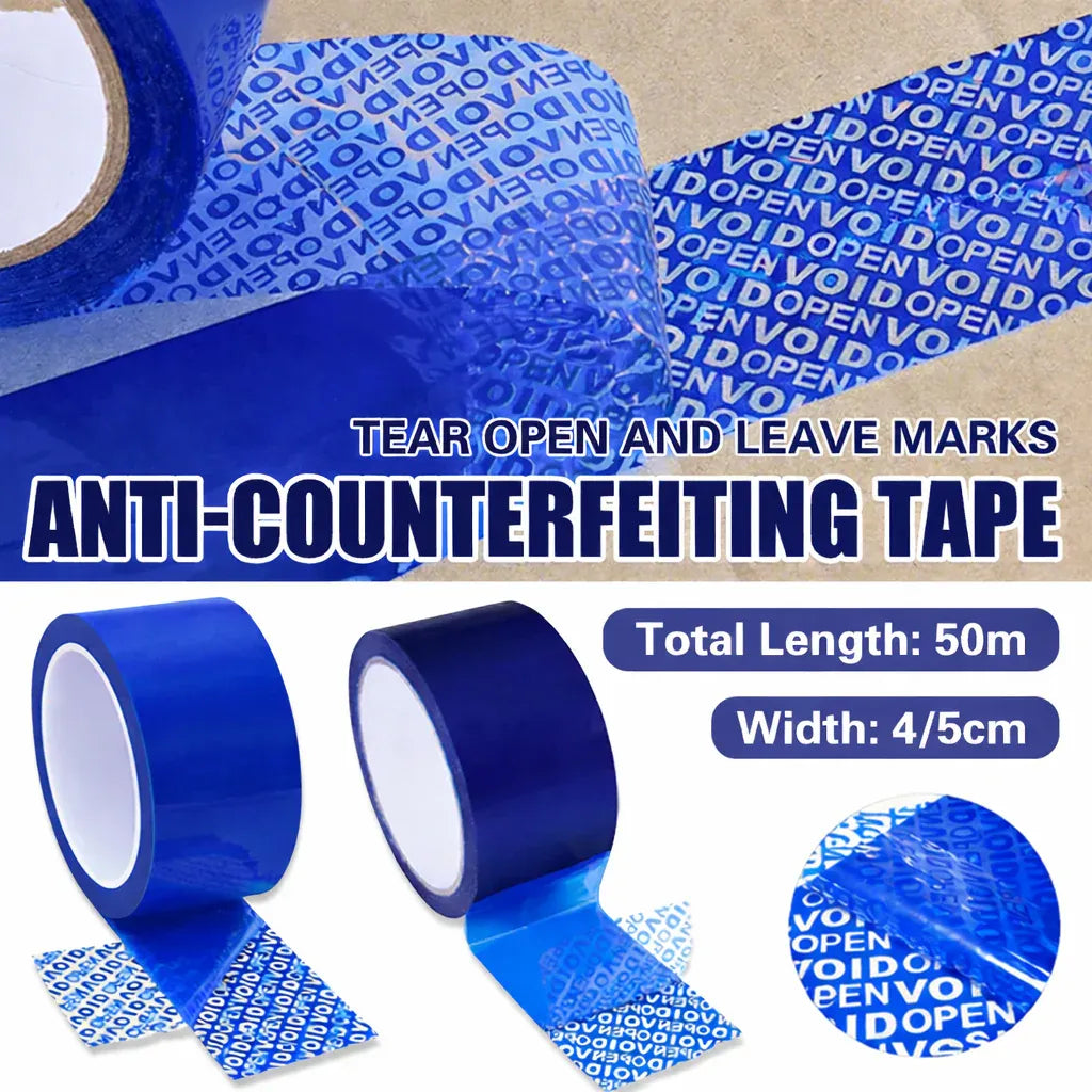 Blue VOID Tamper Evident Sealing Tape for Cartons Documents and Parcels - 4cm