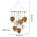 Handmade Braided Cotton Rope Leaves Wall Hanging Home Decoration Ornament - Pink