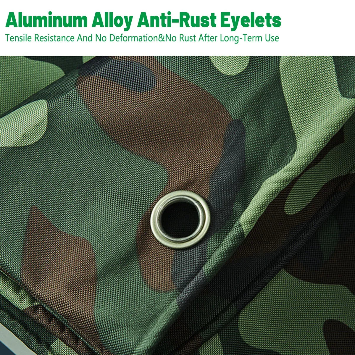 Camouflage Tarpaulin Tarp Cover Outdoor Rainproof Ground Sheet Heavy - 3x3m