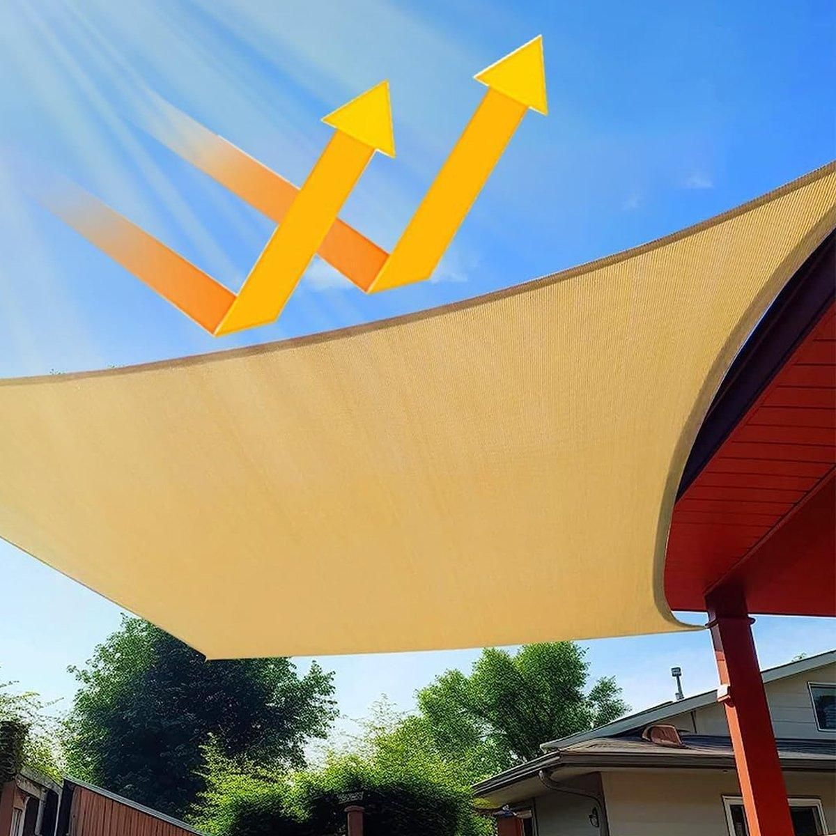 Outdoor Breathable Shade Sail Canopy Triangle Square Patio Garden Sun Shade - 3*6m（Rectangular）