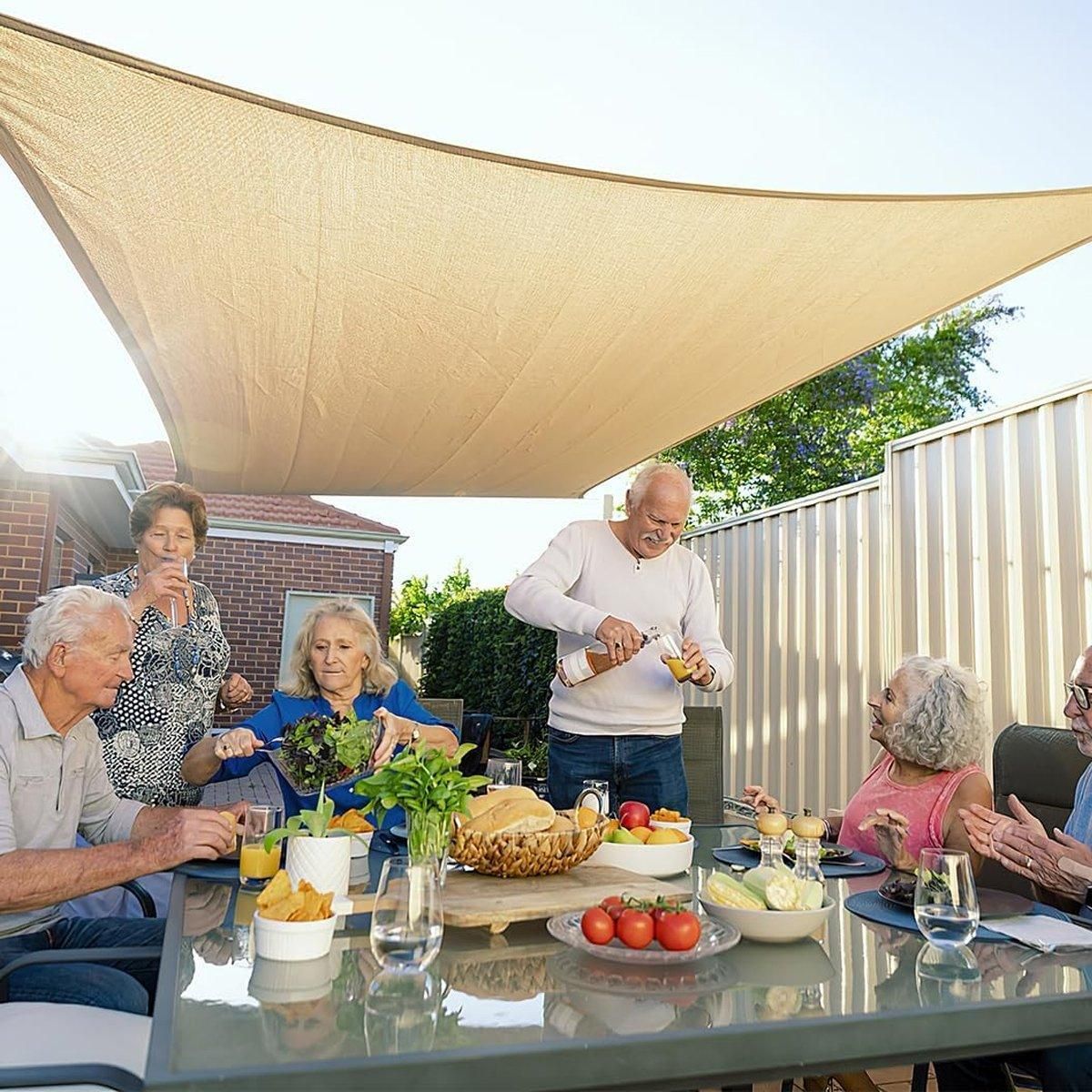 Outdoor Breathable Shade Sail Canopy Triangle Square Patio Garden Sun Shade - 3*6m（Rectangular）