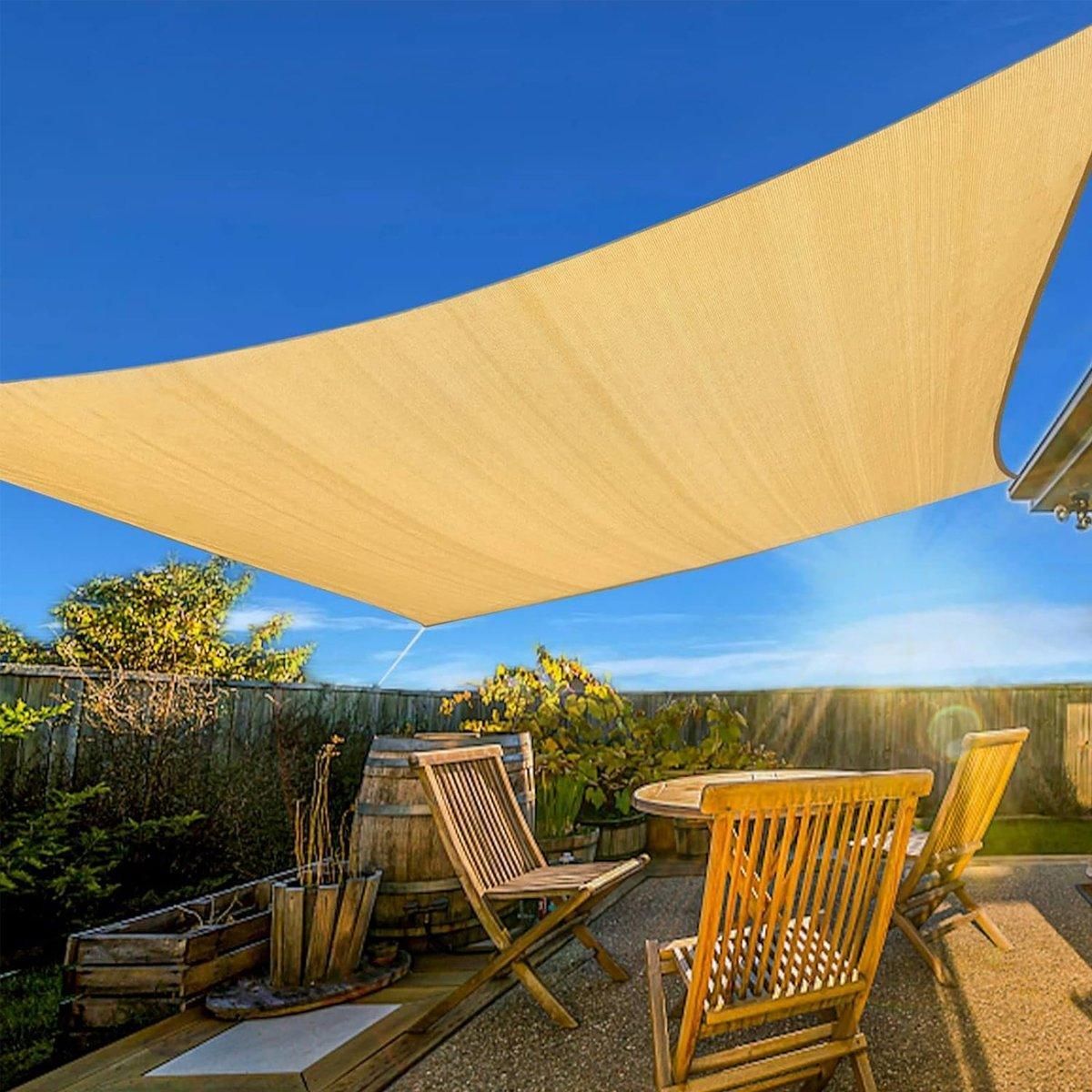 Outdoor Breathable Shade Sail Canopy Triangle Square Patio Garden Sun Shade - 3*6m（Rectangular）