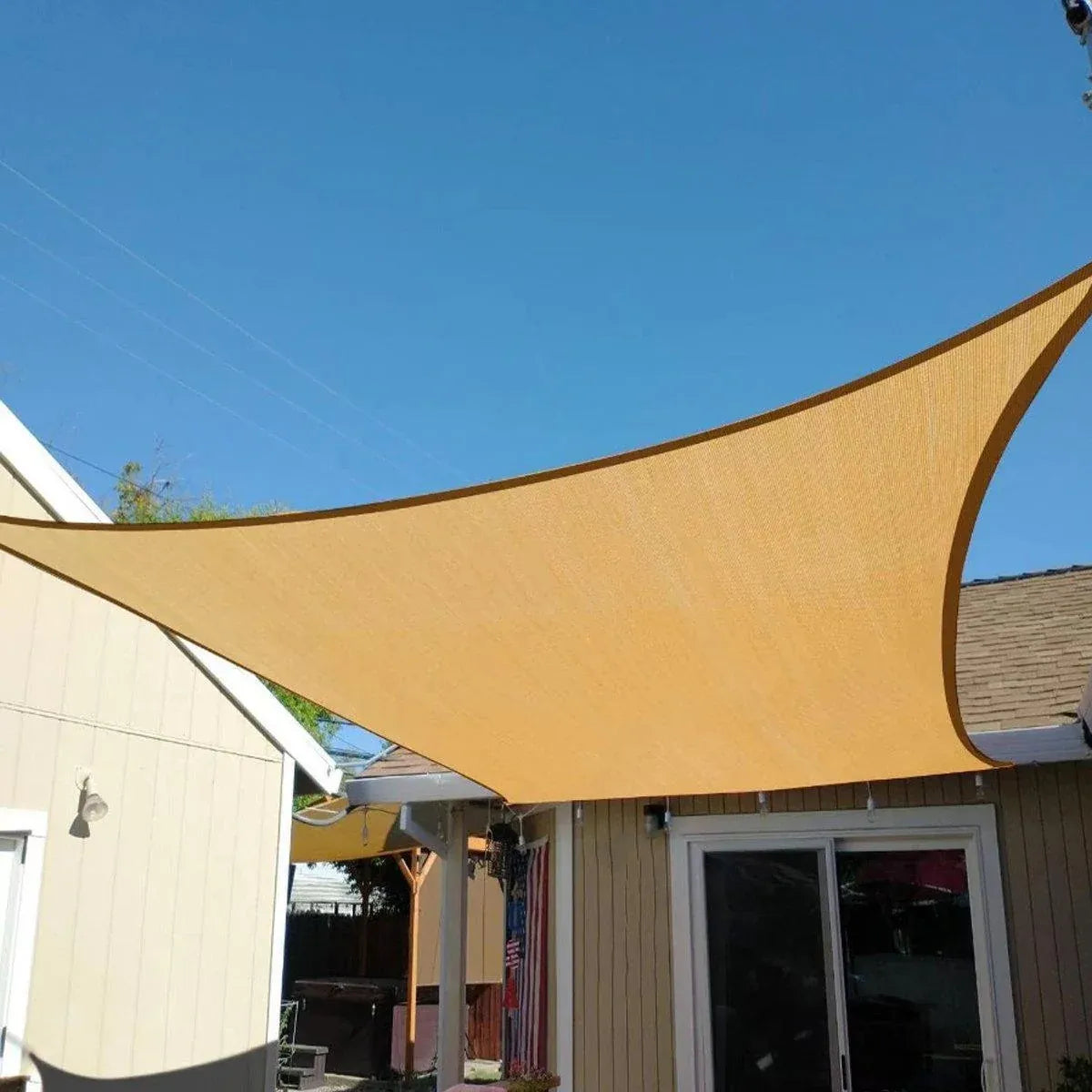 Outdoor Breathable Shade Sail Canopy Triangle Square Patio Garden Sun Shade - 3*6m（Rectangular）