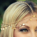 Bohemia Boho Gypsy Wafer Tassel Head Chain Headpiece Beauty Party Jewellery