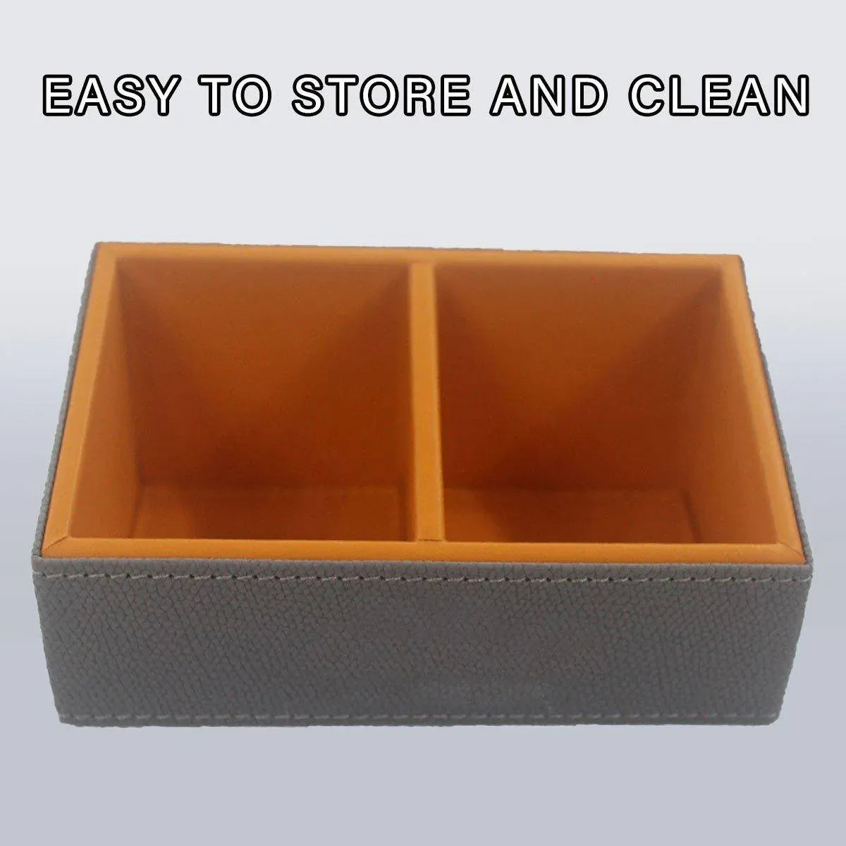 Beveled Double Compartment Tea Caddy Hotel Room Organizer for Sugar Tea Bags