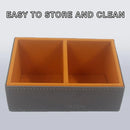 Beveled Double Compartment Tea Caddy Hotel Room Organizer for Sugar Tea Bags