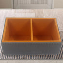 Beveled Double Compartment Tea Caddy Hotel Room Organizer for Sugar Tea Bags