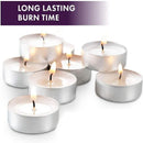 Long Lasting Tealight Candles Set 50PCS White Smokeless Paraffin Wax Cup