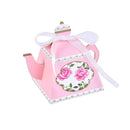 50Pcs Teapot Candy Boxes Wedding Favor Gift Packaging Tea Party Decorations - Pink