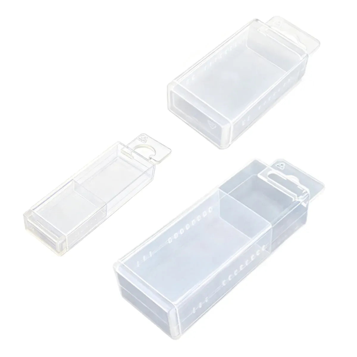 20PCS Mini Transparent Storage Box Telescopic Multi Purpose Clear Home Office - 6.8x6.8x2cm
