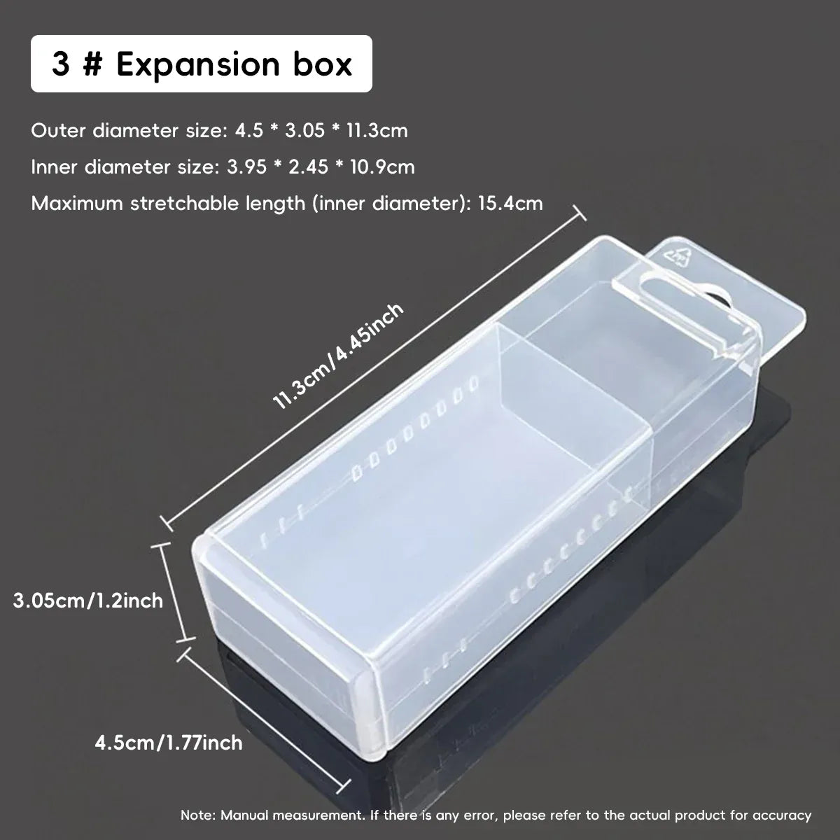 20PCS Mini Transparent Storage Box Telescopic Multi Purpose Clear Home Office - 6.8x6.8x2cm