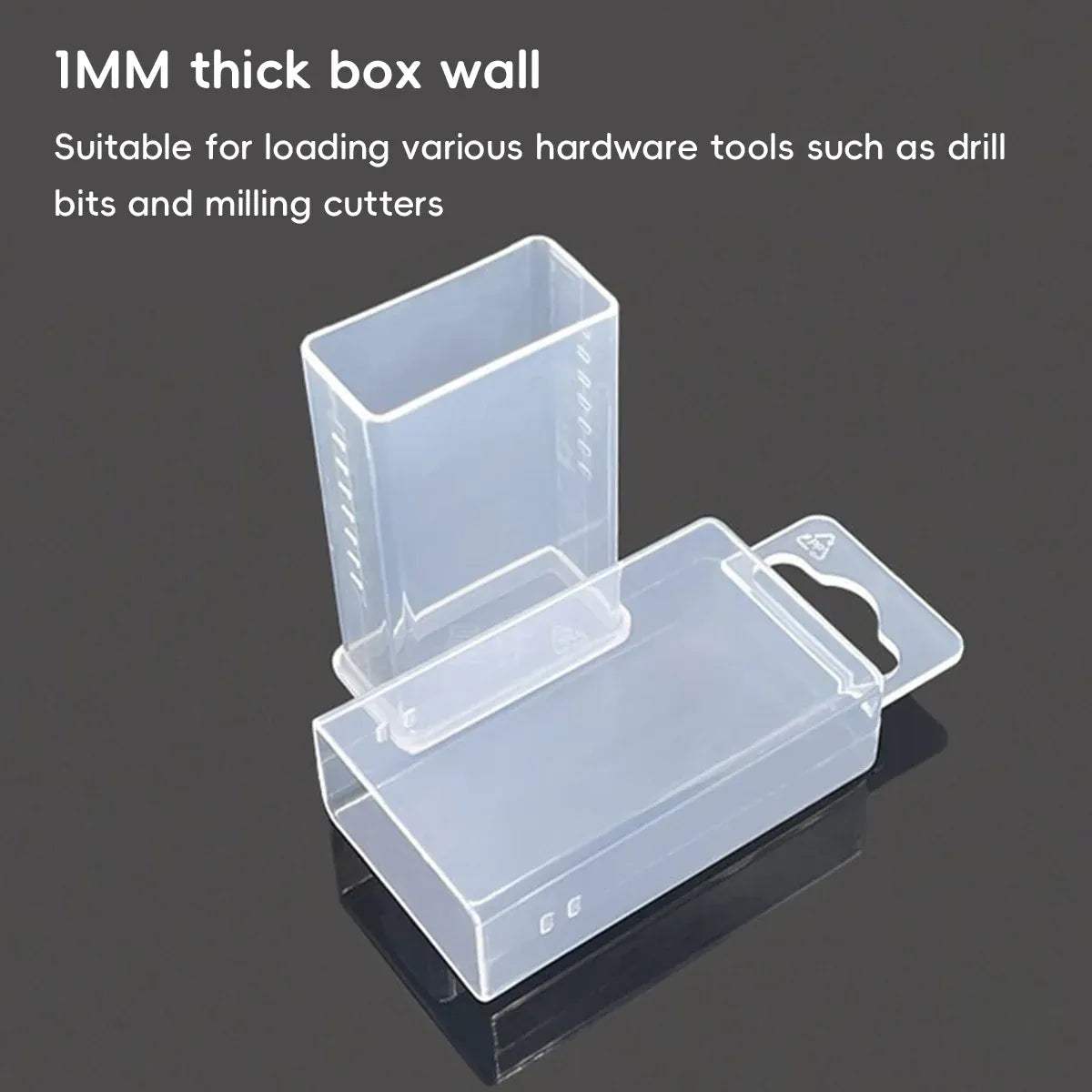 20PCS Mini Transparent Storage Box Telescopic Multi Purpose Clear Home Office - 6.8x6.8x2cm