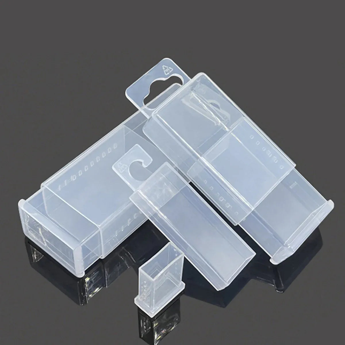 20PCS Mini Transparent Storage Box Telescopic Multi Purpose Clear Home Office - 6.8x6.8x2cm