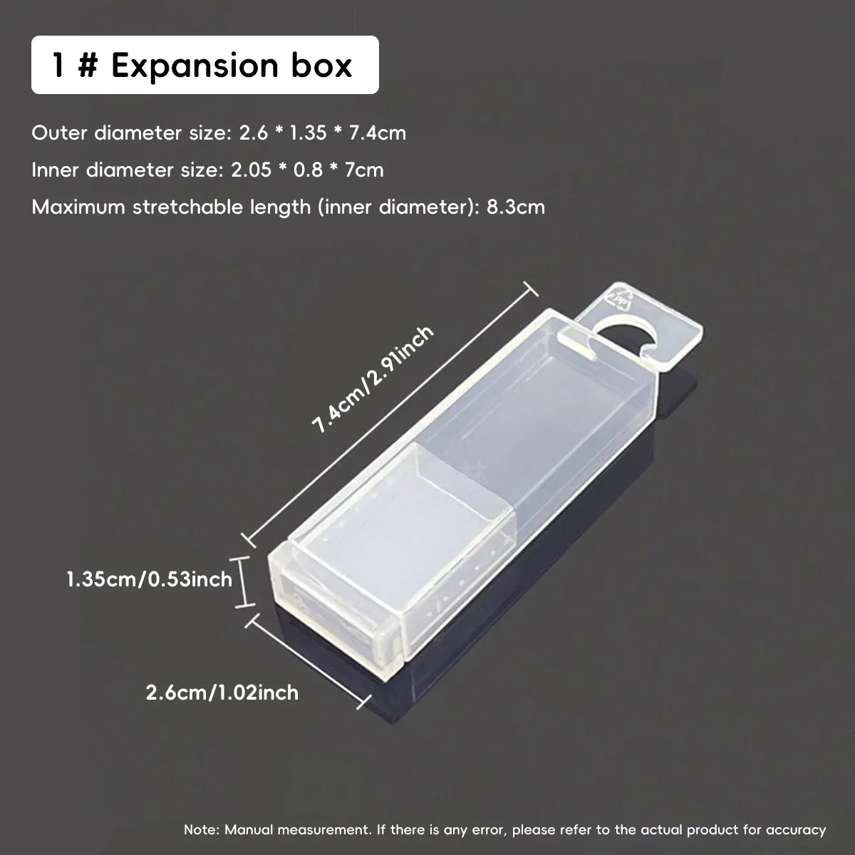 20PCS Mini Transparent Storage Box Telescopic Multi Purpose Clear Home Office - 6.8x6.8x2cm