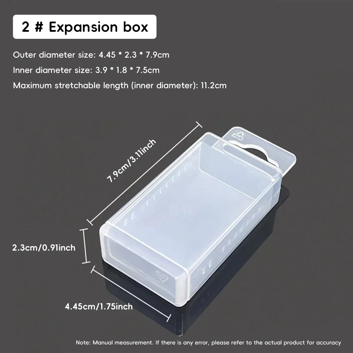 20PCS Mini Transparent Storage Box Telescopic Multi Purpose Clear Home Office - 6.8x6.8x2cm