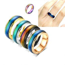Mood Colour Changing Ring Temperature Sensitive Stainless Steel US Size 10 - Black