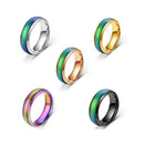 Mood Colour Changing Ring Temperature Sensitive Stainless Steel US Size 9 - Silver