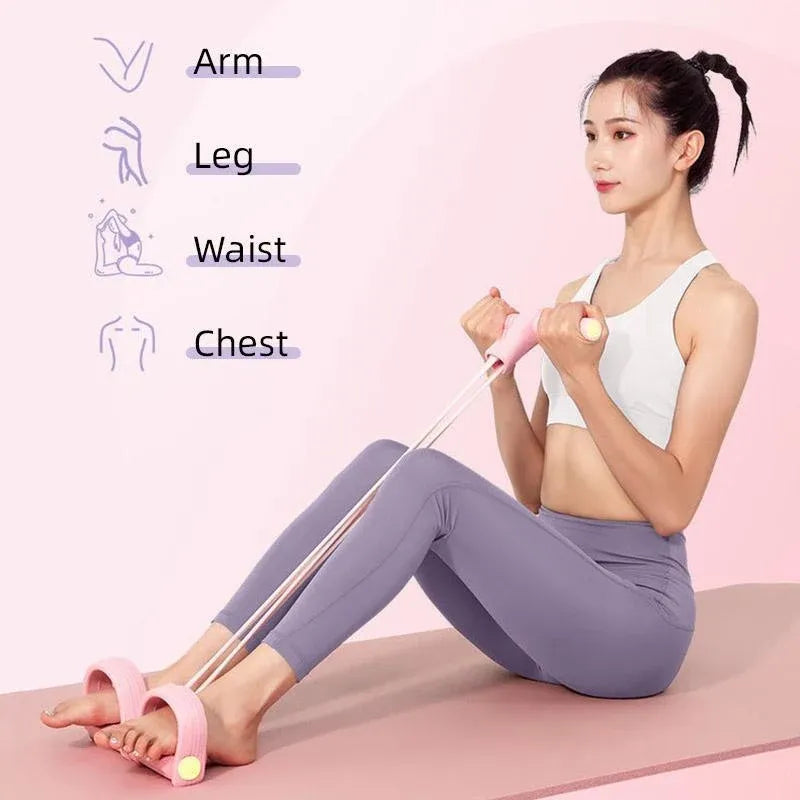 4pcs Pink Yoga Fitness Equipment for Home Workout Stretching and Exercise
