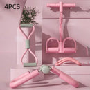 4pcs Pink Yoga Fitness Equipment for Home Workout Stretching and Exercise