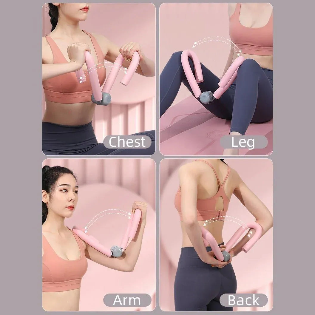 4pcs Pink Yoga Fitness Equipment for Home Workout Stretching and Exercise