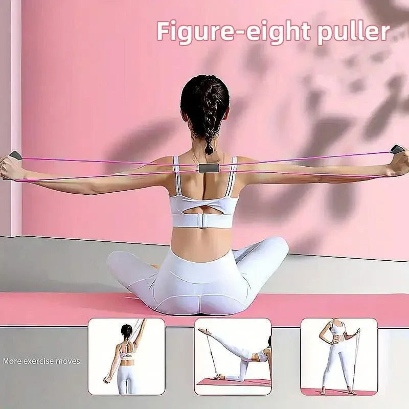 4pcs Pink Yoga Fitness Equipment for Home Workout Stretching and Exercise