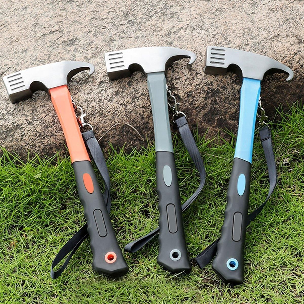 Outdoor Camping Hammer Tent Stake Puller Ground Hammer Heavy Duty Camping Tool - Grey