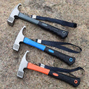 Outdoor Camping Hammer Tent Stake Puller Ground Hammer Heavy Duty Camping Tool - Orange