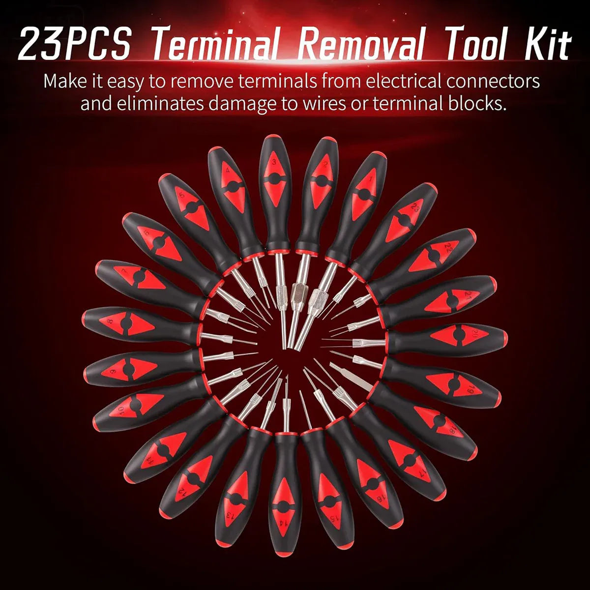 23PCS Wire Terminal Removal Tools Car Electrical Connector Pin Extractor Repair