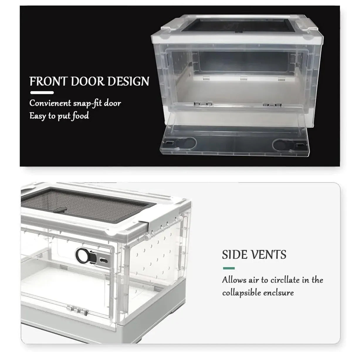 Foldable Hamster Breeding Box Transparent Small Pet Viewing House Indoor Habitat