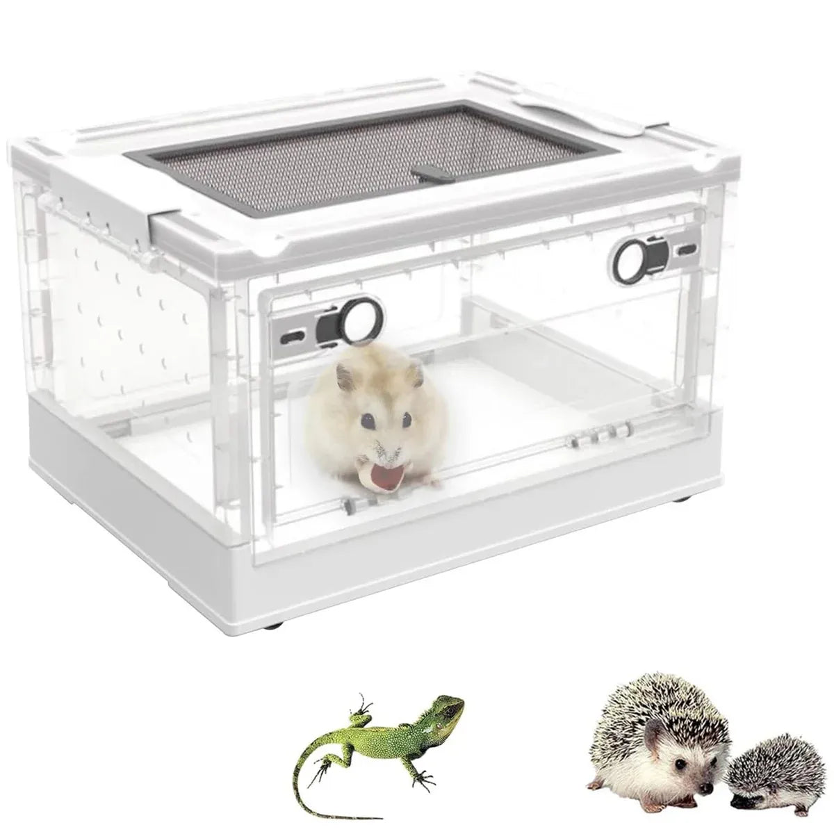 Foldable Hamster Breeding Box Transparent Small Pet Viewing House Indoor Habitat