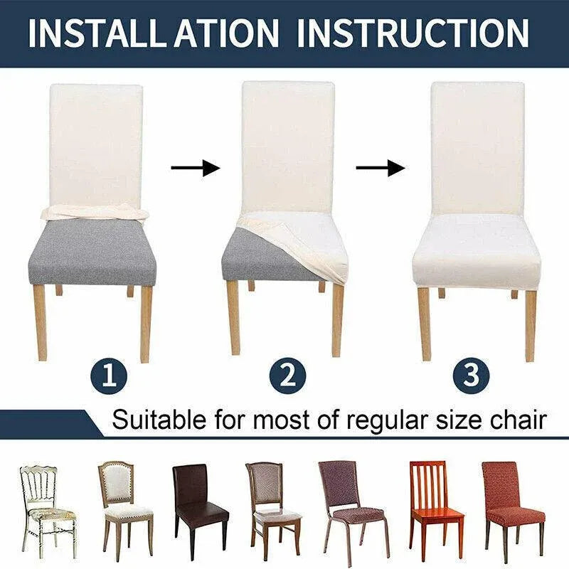 6X Stretch Chair Cover Seat Covers Spandex Washable Banquet Wedding Party Decora - Brown