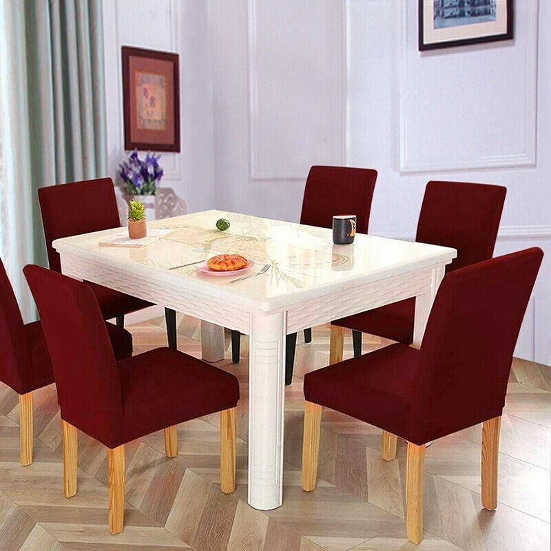 6X Stretch Chair Cover Seat Covers Spandex Washable Banquet Wedding Party Decora - Brown