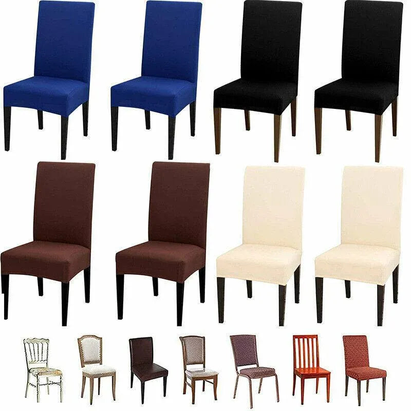 6X Stretch Chair Cover Seat Covers Spandex Washable Banquet Wedding Party Decora - Brown