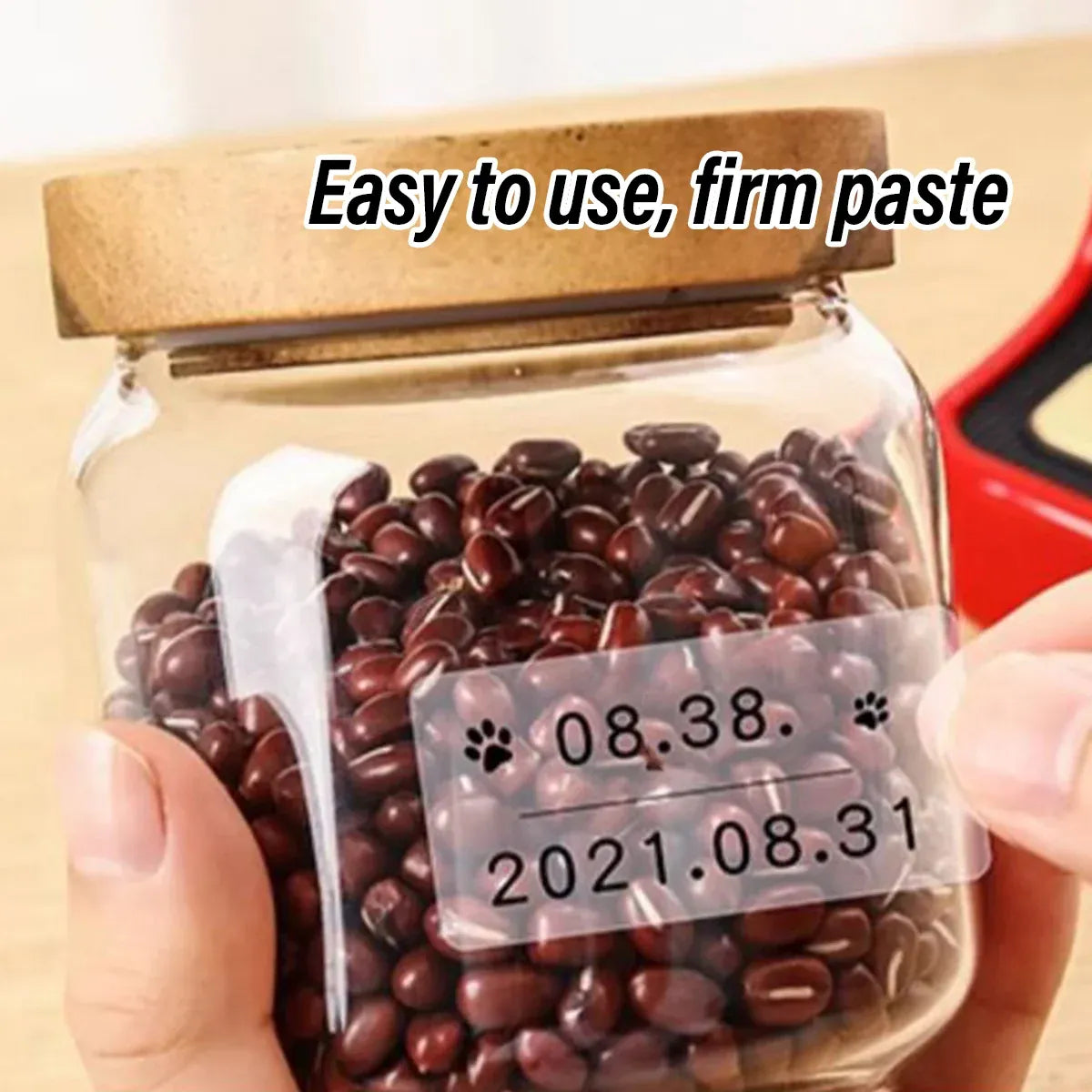 Transparent Thermal Label Printer Paper Roll Self Adhesive 220pcs Per Roll - 30x30cm