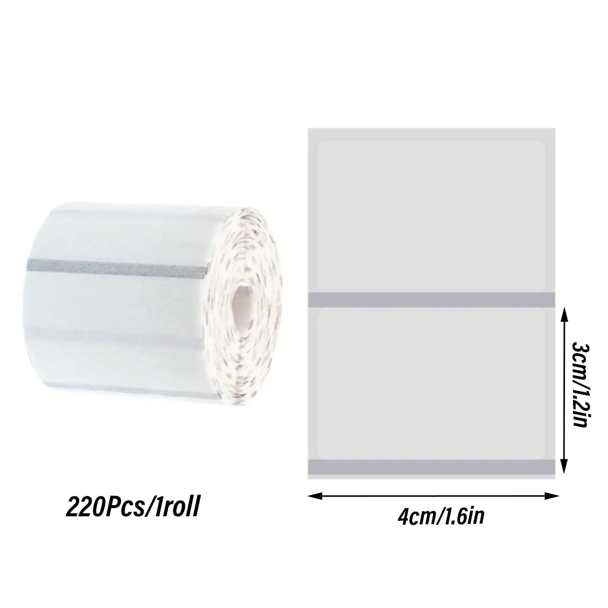 Transparent Thermal Label Printer Paper Roll Self Adhesive 220pcs Per Roll - 40x30cm