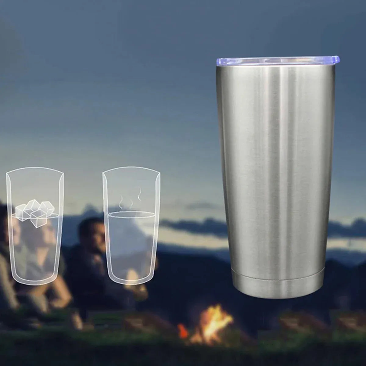 Double Wall Stainless Steel Insulated Coffee Tea Beer Travel Mug Home Office Cup