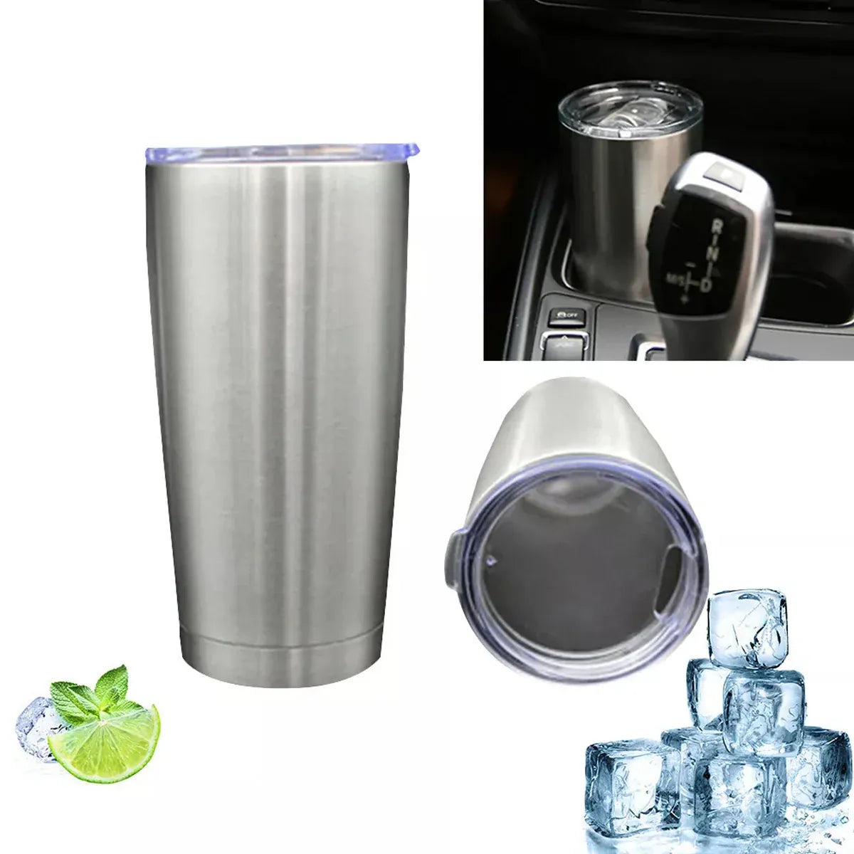 Double Wall Stainless Steel Insulated Coffee Tea Beer Travel Mug Home Office Cup