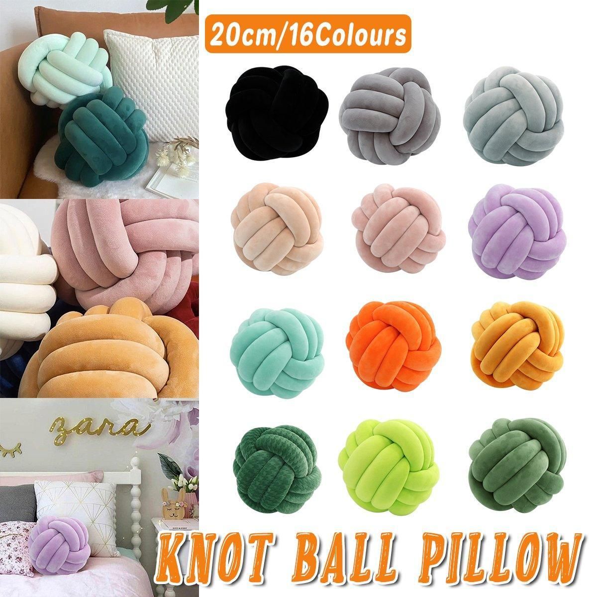 Three-Strand Braided Round Pillow Sofa Cushion Decorative Pillow for Living Room - Azure