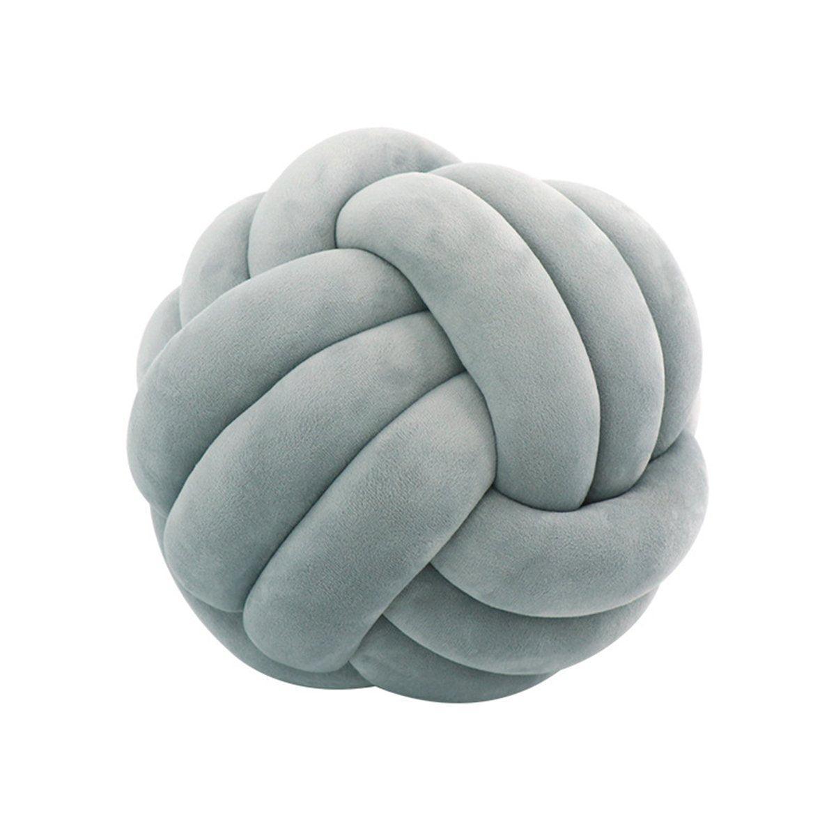 Three-Strand Braided Round Pillow Sofa Cushion Decorative Pillow for Living Room - Black