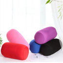 Solid Color Cylindrical Foam Particle Pillow Multi-Functional Neck Waist Support - Black