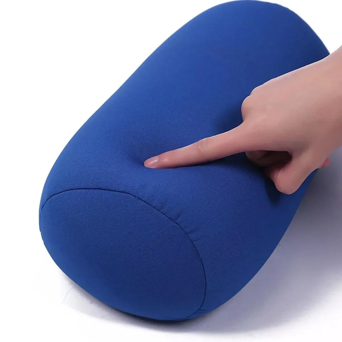 Solid Color Cylindrical Foam Particle Pillow Multi-Functional Neck Waist Support - Black
