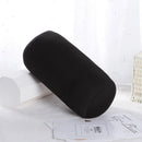 Solid Color Cylindrical Foam Particle Pillow Multi-Functional Neck Waist Support - Black