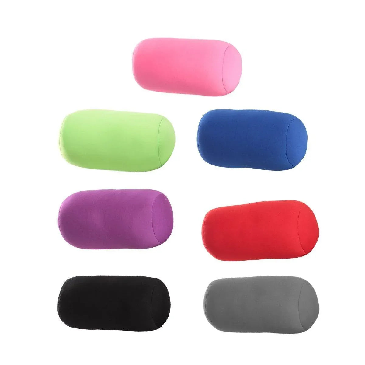 Solid Color Cylindrical Foam Particle Pillow Multi-Functional Neck Waist Support - Purple
