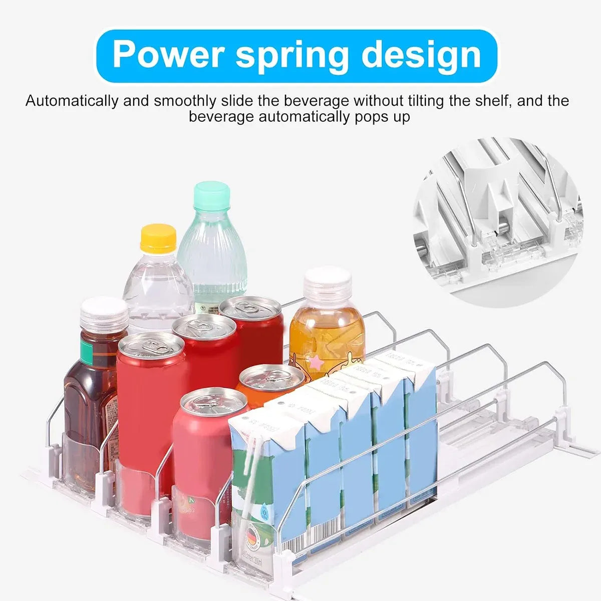 4pcs Automatic Beverage Pusher E Shape Shelf Organizer Supermarket Bottle Rack