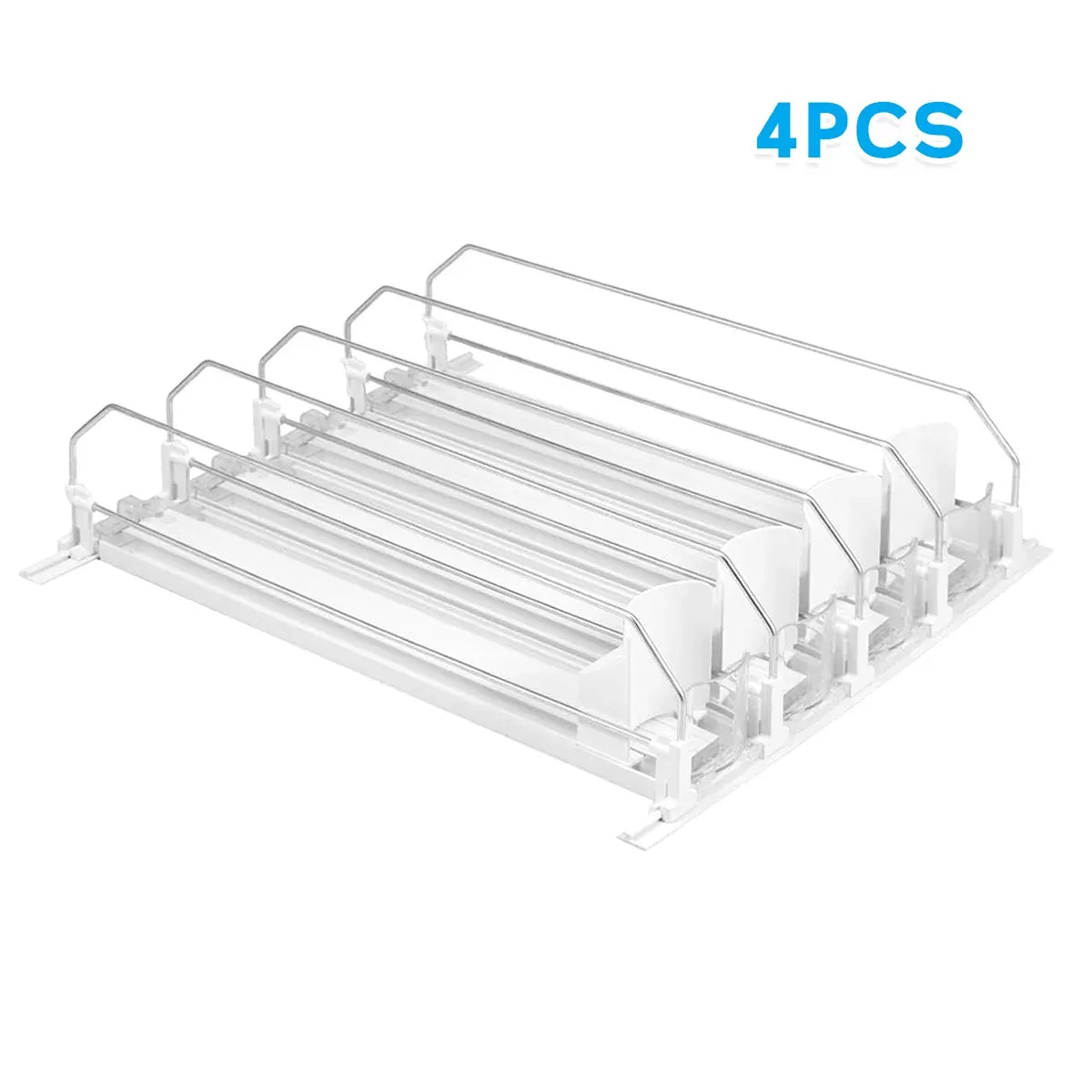 4pcs Automatic Beverage Pusher E Shape Shelf Organizer Supermarket Bottle Rack