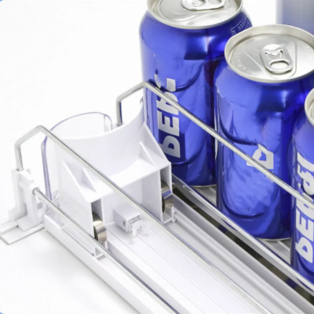 4pcs Automatic Beverage Pusher E Shape Shelf Organizer Supermarket Bottle Rack